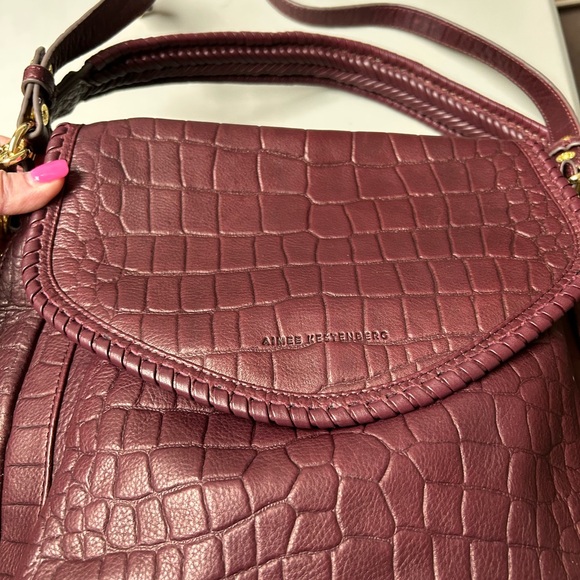 Aimee Kestenberg All For Love Convertible Leather Shoulder Bag True Plum Croco - Picture 3 of 14